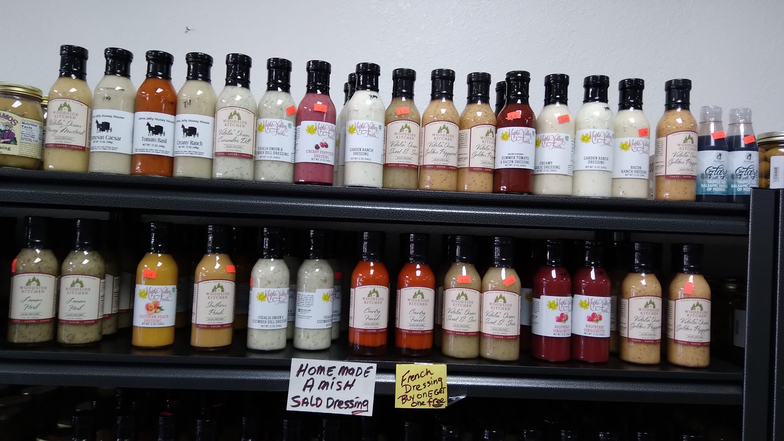 Amish Salad dressings on store shelves