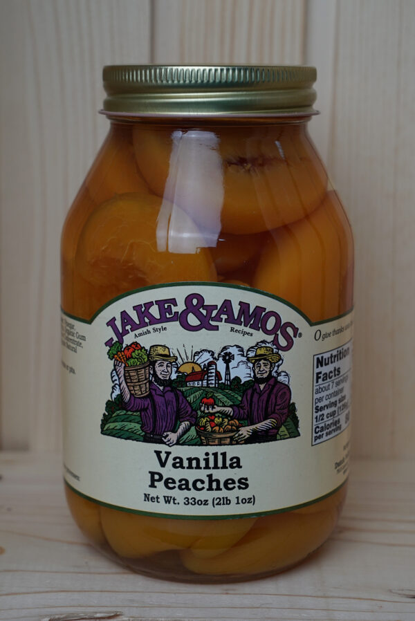 jar of amish vanilla peaches