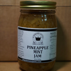 Jar of pineapple mint jam 18oz